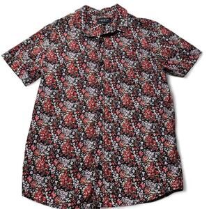 PacSun Los Angeles Black Red Floral Button Up Shirt M